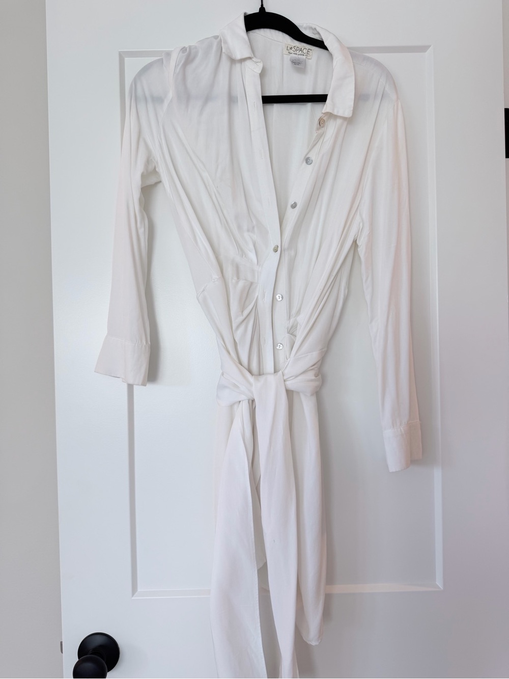 l*space white dress with Self-Tie Waist